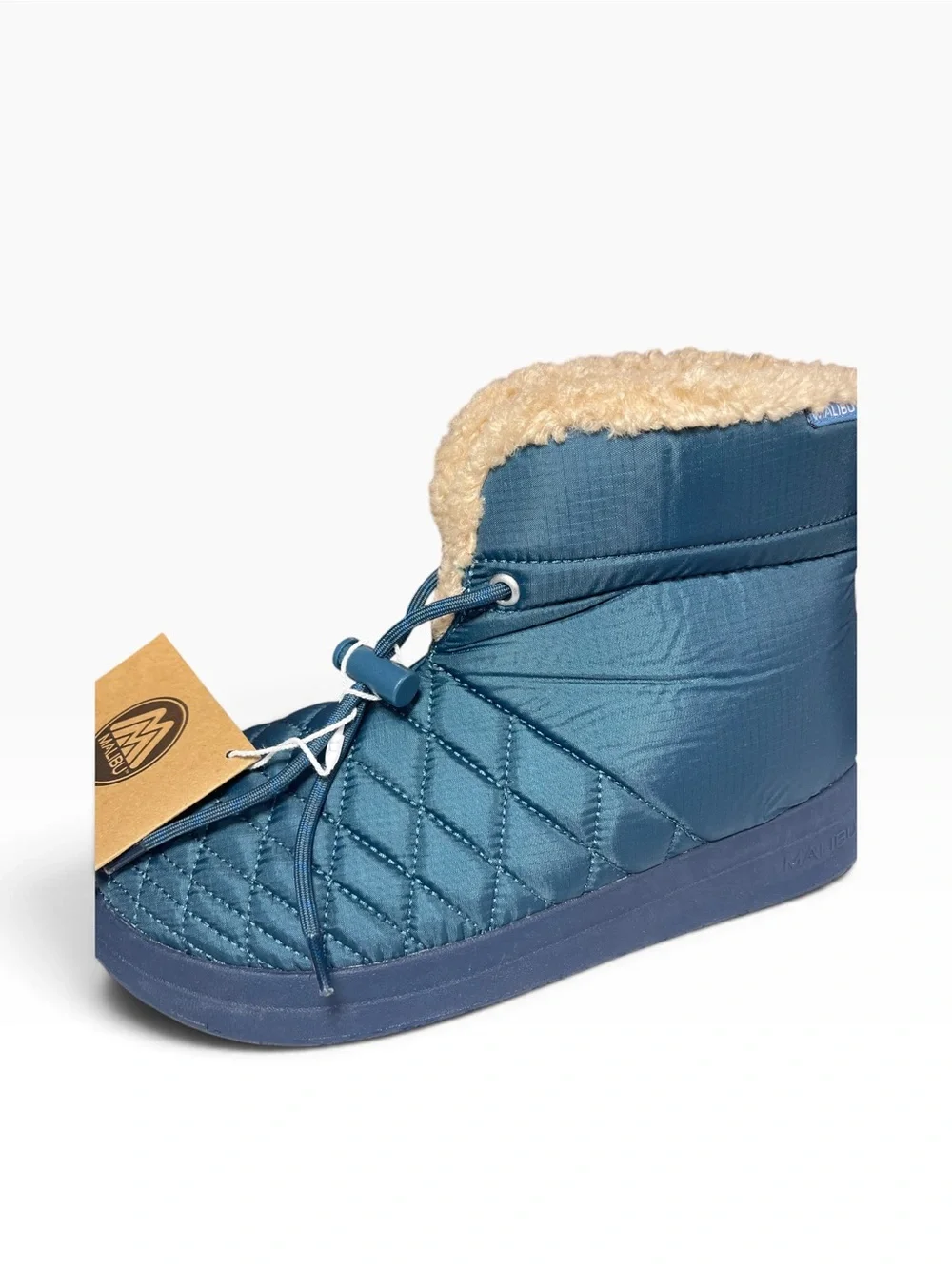 Malibu Sandals Chukka Boots Blue Vegan Drawstring Quilted Shoes Mens US 8 NEW